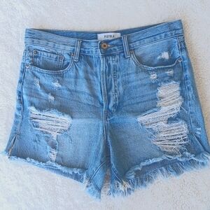 Pistola boho distressed highrise jean shorts